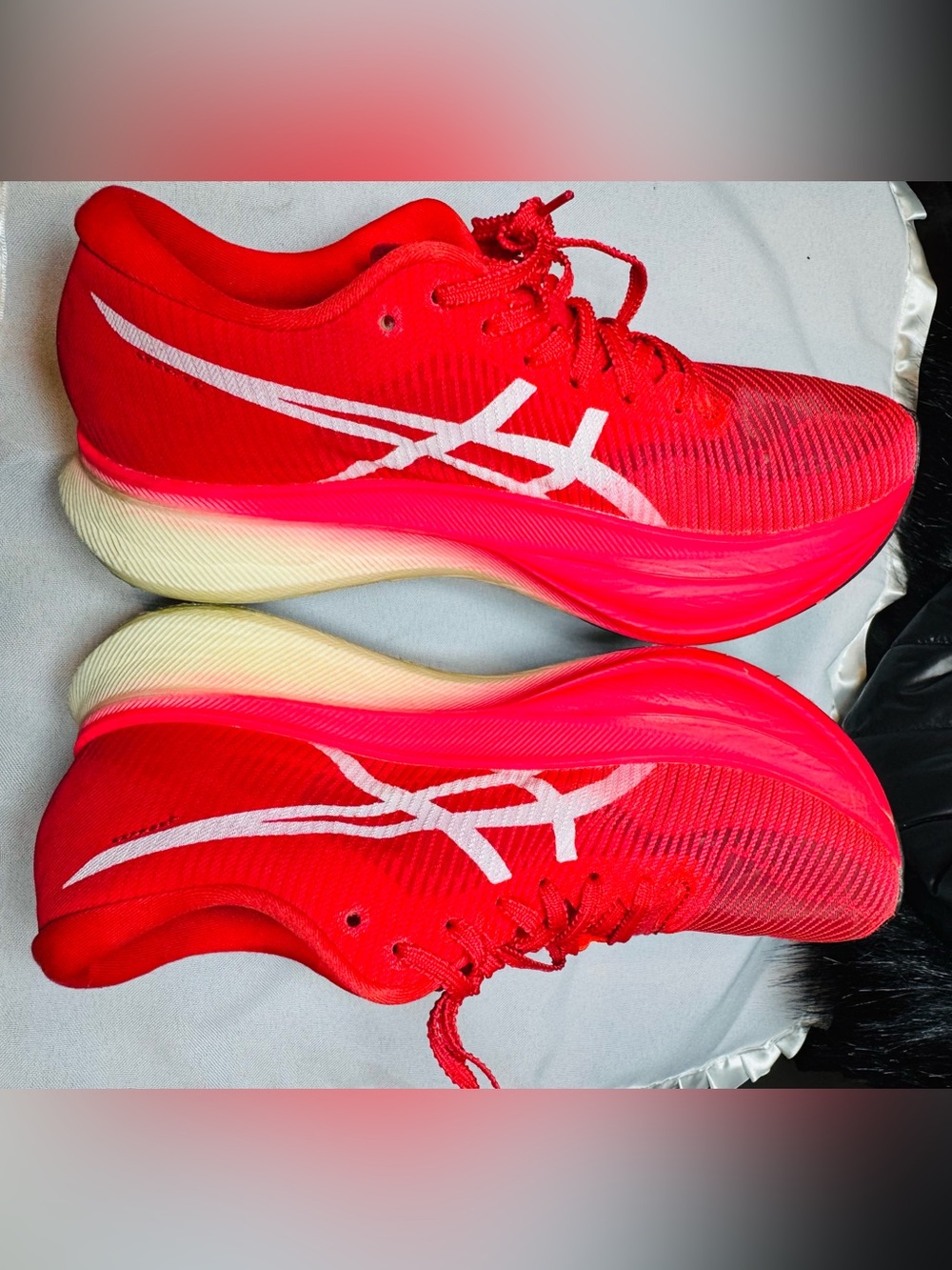 ASICS Women's Red Athletic Running Shoes with White Logo